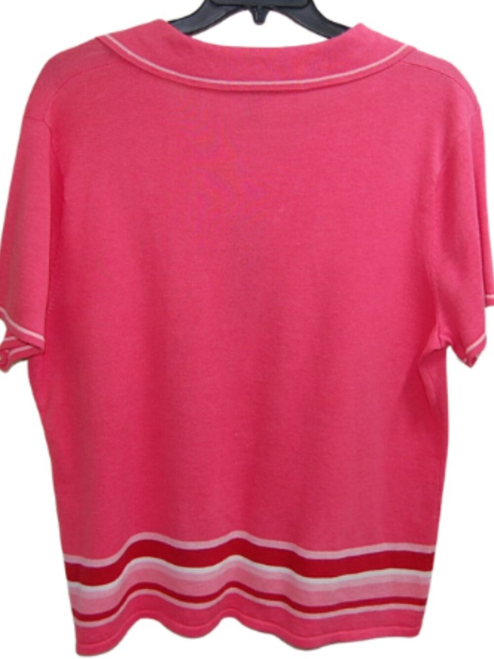 Norton McNaughton Women’s 2X Pink Tropical Floral Ramie Cotton Knit Cottagecore - Picture 4 of 12